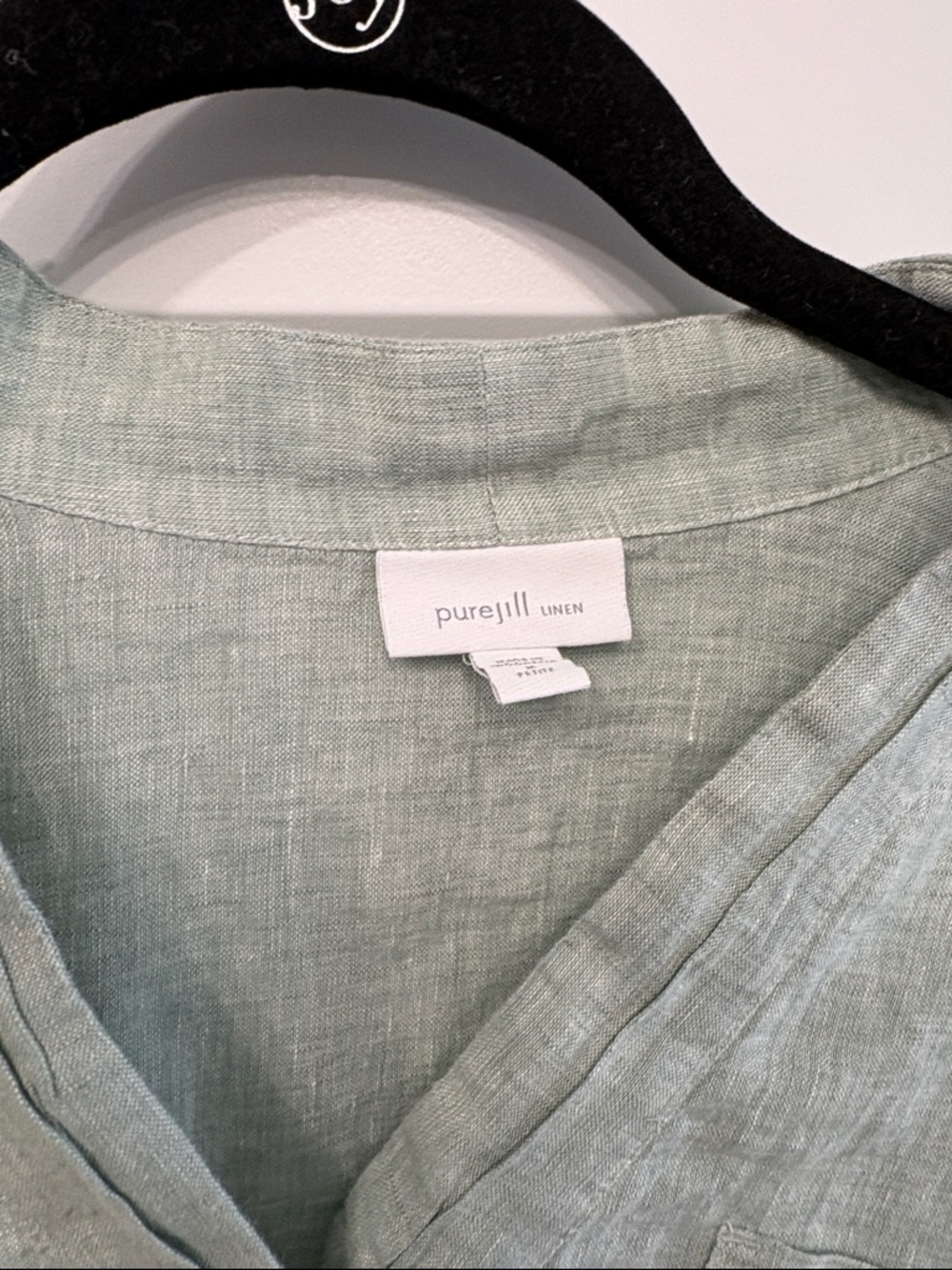 J. Jill  Pure Jill Light Sage Green 100% Linen Tunic - Picture 3 of 10